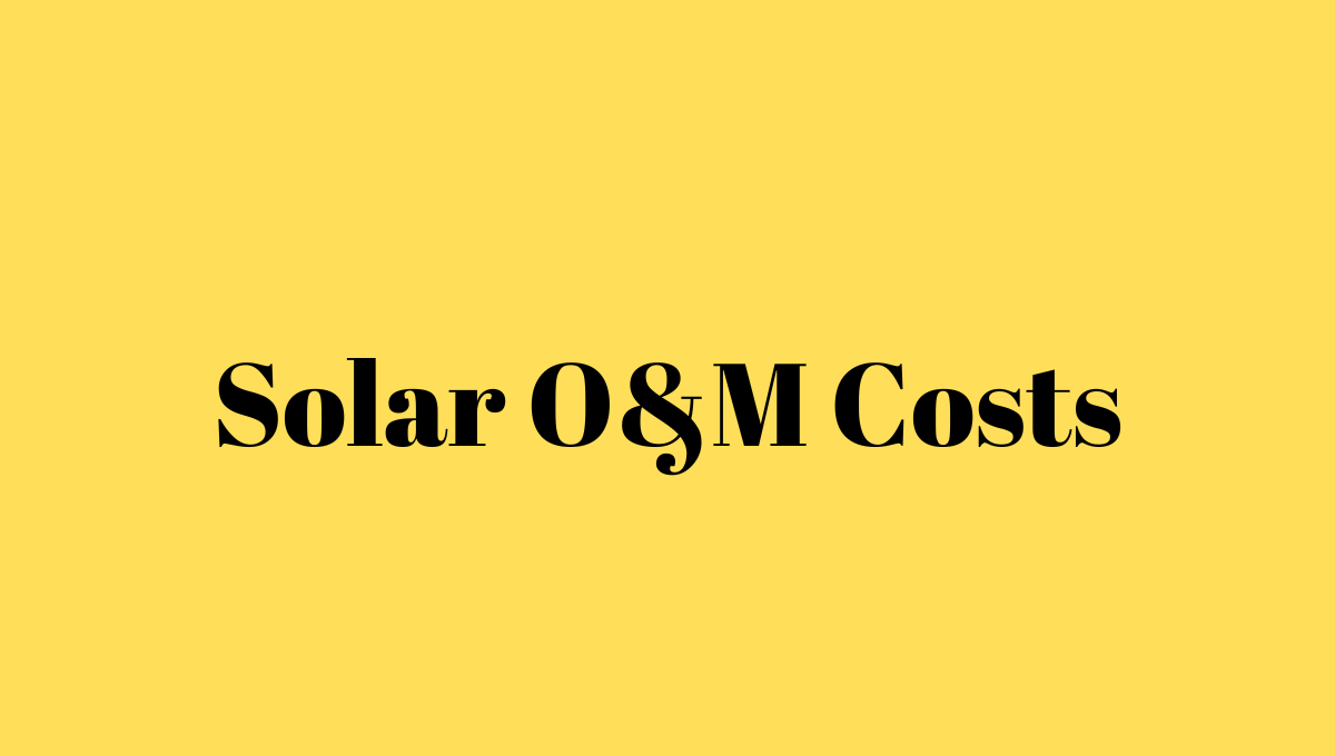 reduce O&M solar